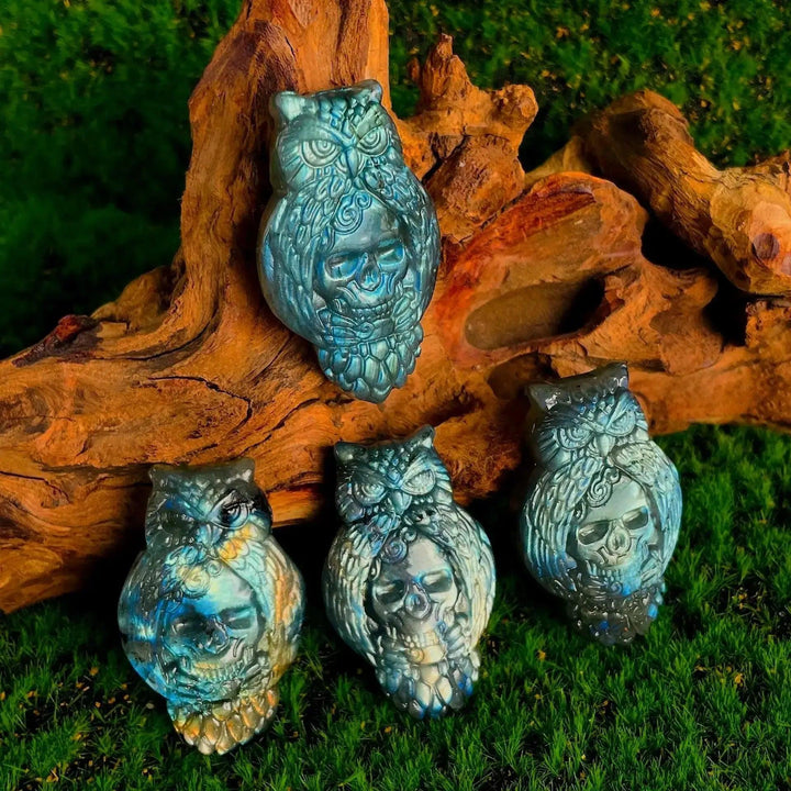 Flashy Labradorite Animal Carvings