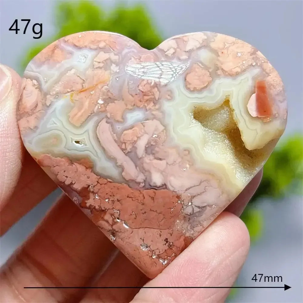Flower Agate Heart Crystal-Hearts-Ali-10-Flower Agate-Crystal Destiny
