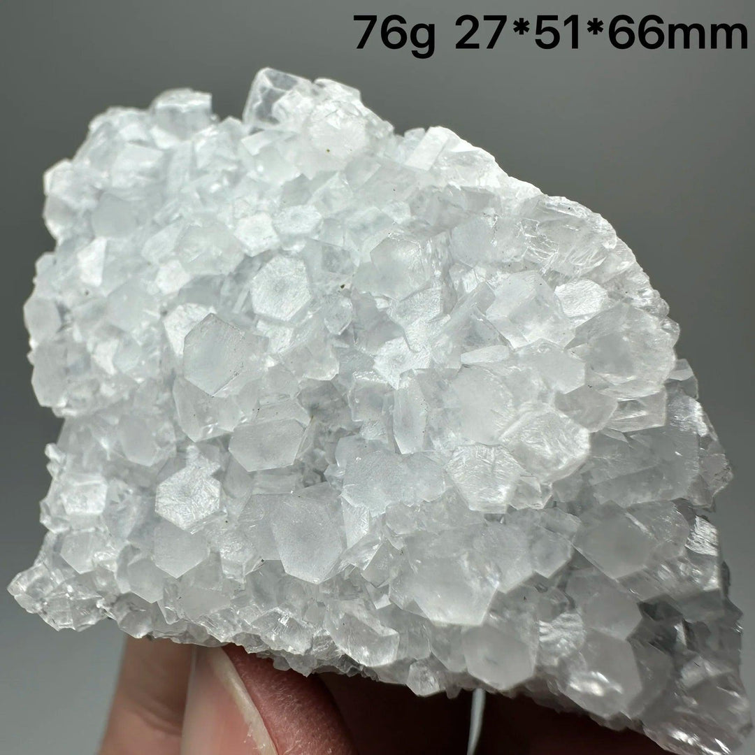 Sparkling 76g raw columnar calcite crystal cluster, a highly transparent healing stone for home decor.