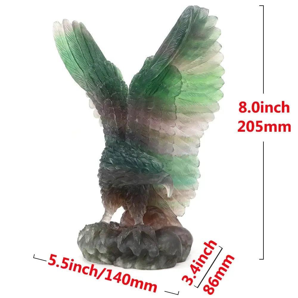 Fluorite Eagle Statue | Large Hand Carved Crystal