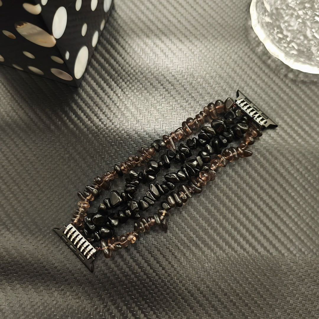 Four-Row Natural Crystal Bead Apple Watch Band Strap