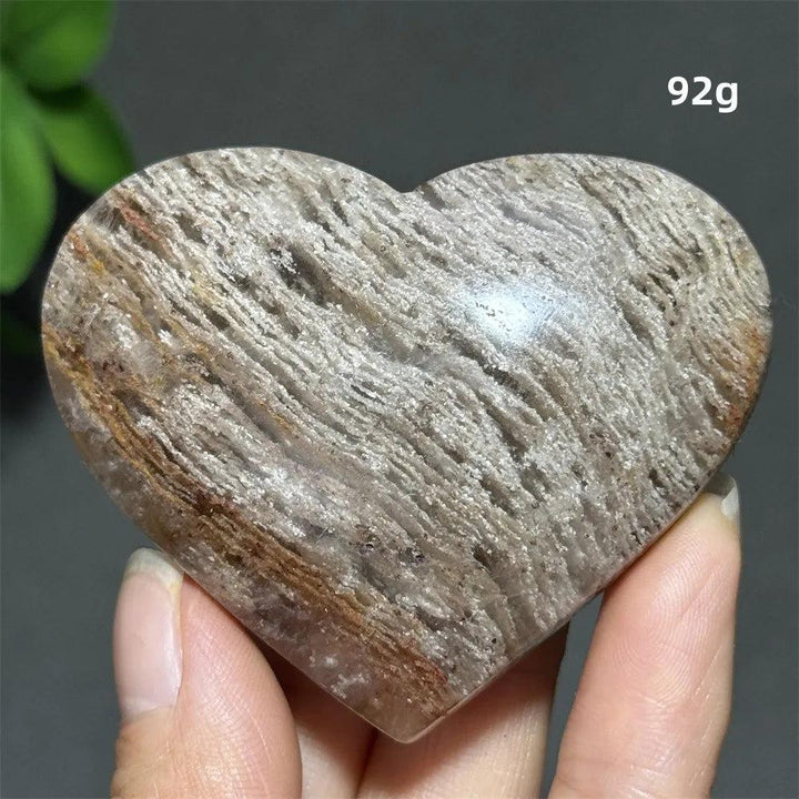 92g natural garden thousand-layer crystal heart ornament with unique earthy textures for spiritual healing and feng shui.