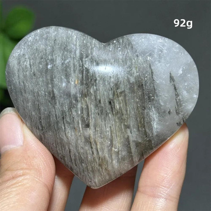 92g natural thousand-layer crystal heart ornament for healing, meditation, and auspicious Feng Shui home decor.