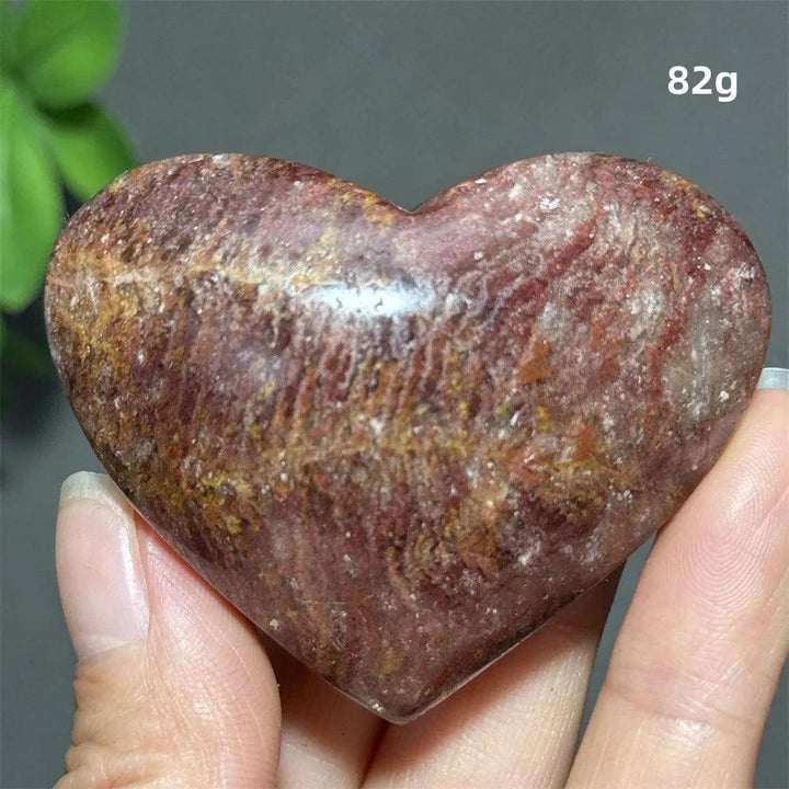 82g heart-shaped Natural Garden Thousand-Layer crystal for Feng Shui, meditation, and healing with rich earthy tones.