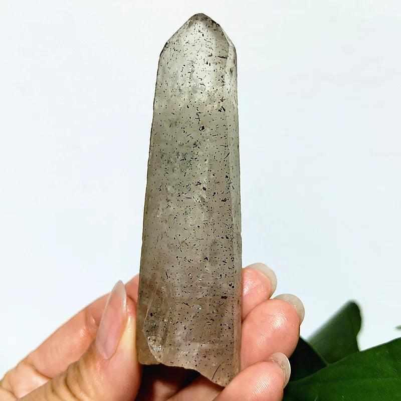 Polished Garden and Strawberry Quartz tower featuring mossy green inclusions and red flecks for heart chakra healing.
