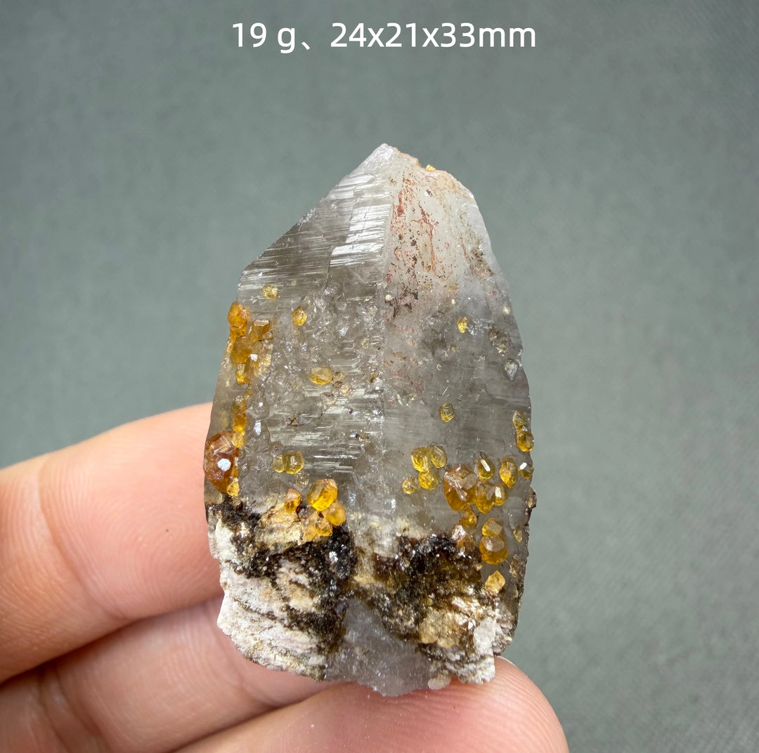 Garnet on Quartz Crystal Cluster