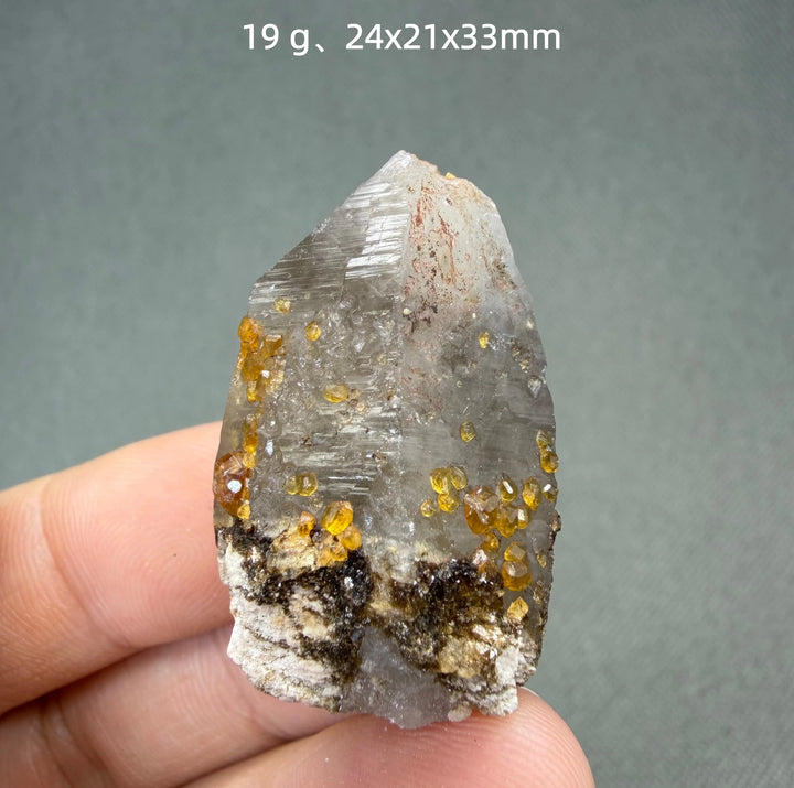 Garnet on Quartz Crystal Cluster
