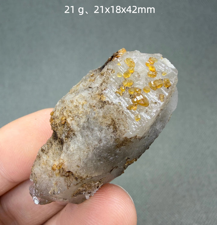 Garnet on Quartz Crystal Cluster