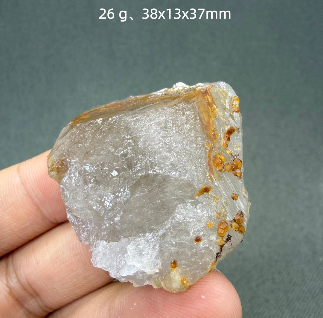 Garnet on Quartz Crystal Cluster