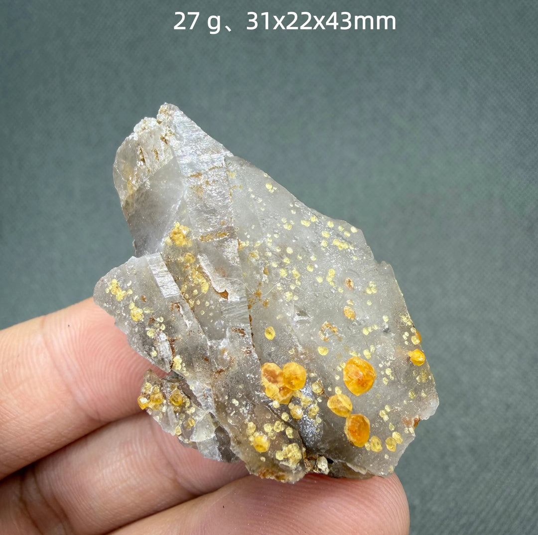 Garnet on Quartz Crystal Cluster