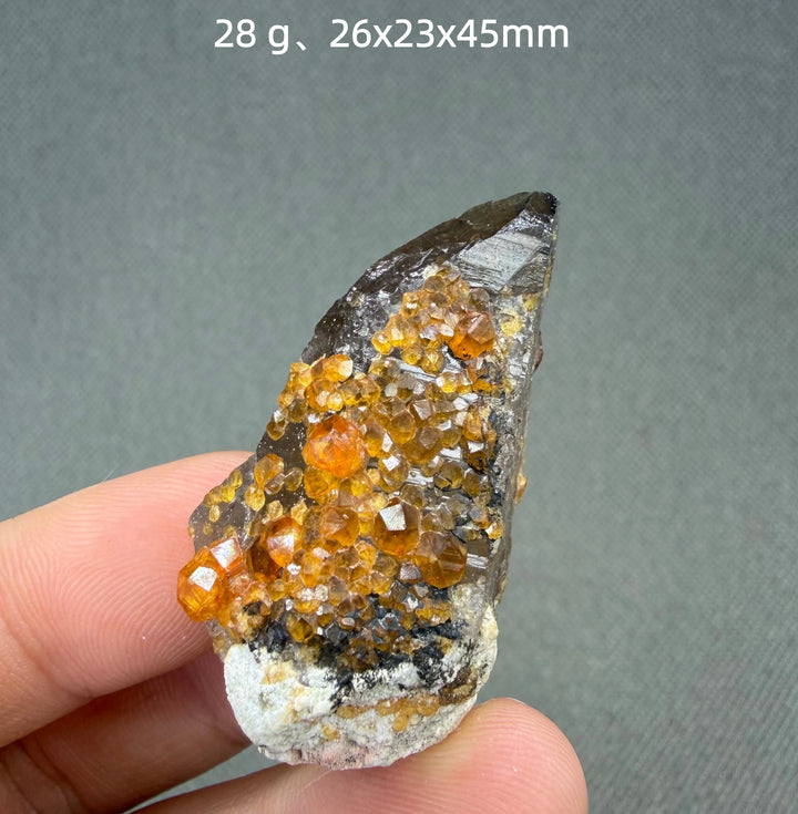 Garnet on Quartz Crystal Cluster