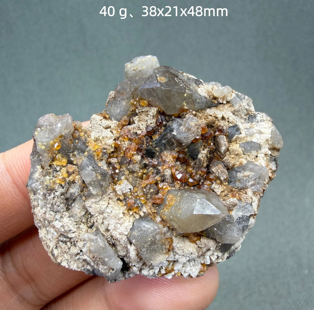 Garnet on Quartz Crystal Cluster