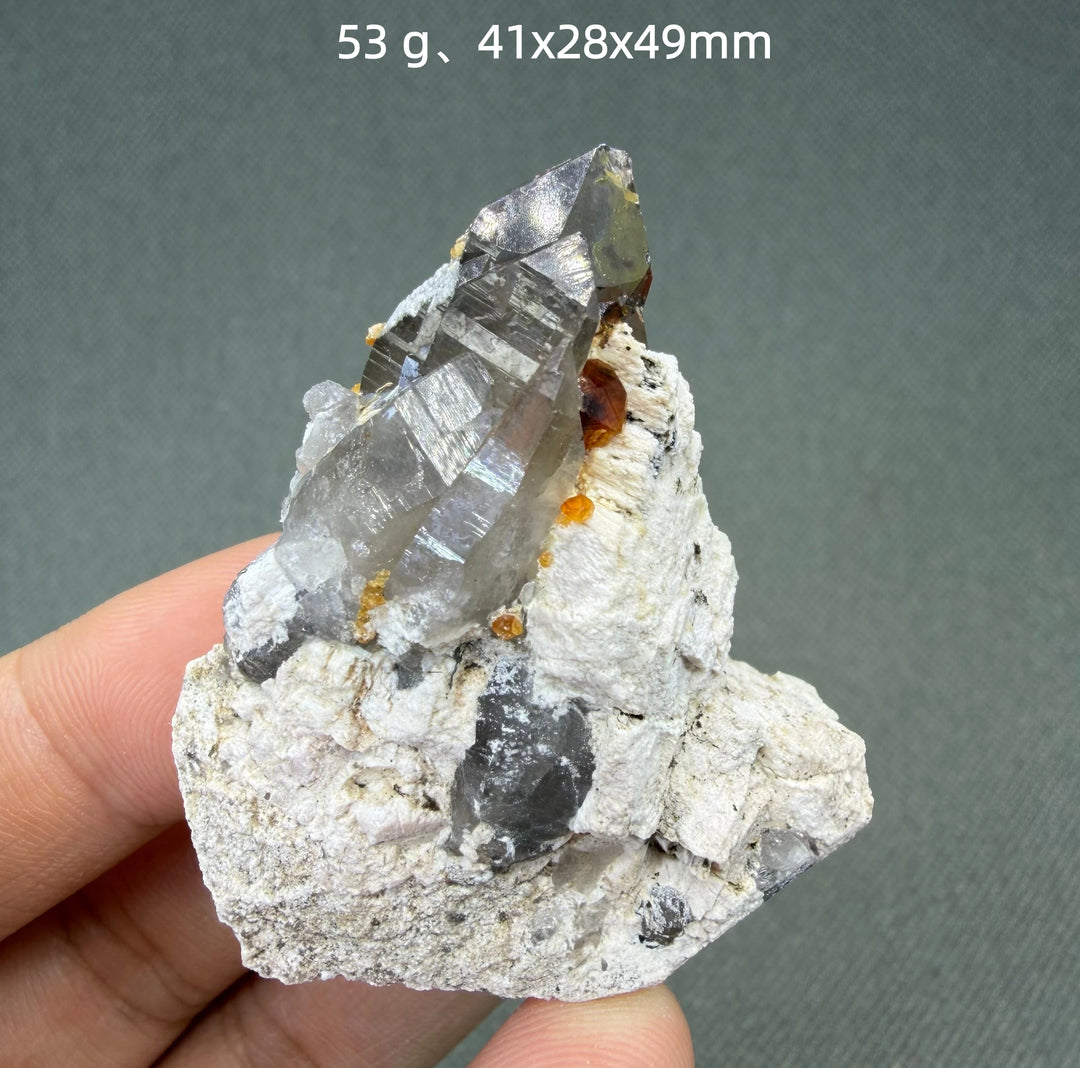 Garnet on Quartz Crystal Cluster