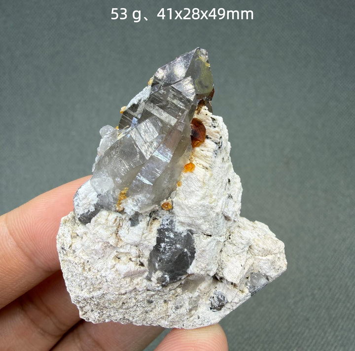 Garnet on Quartz Crystal Cluster