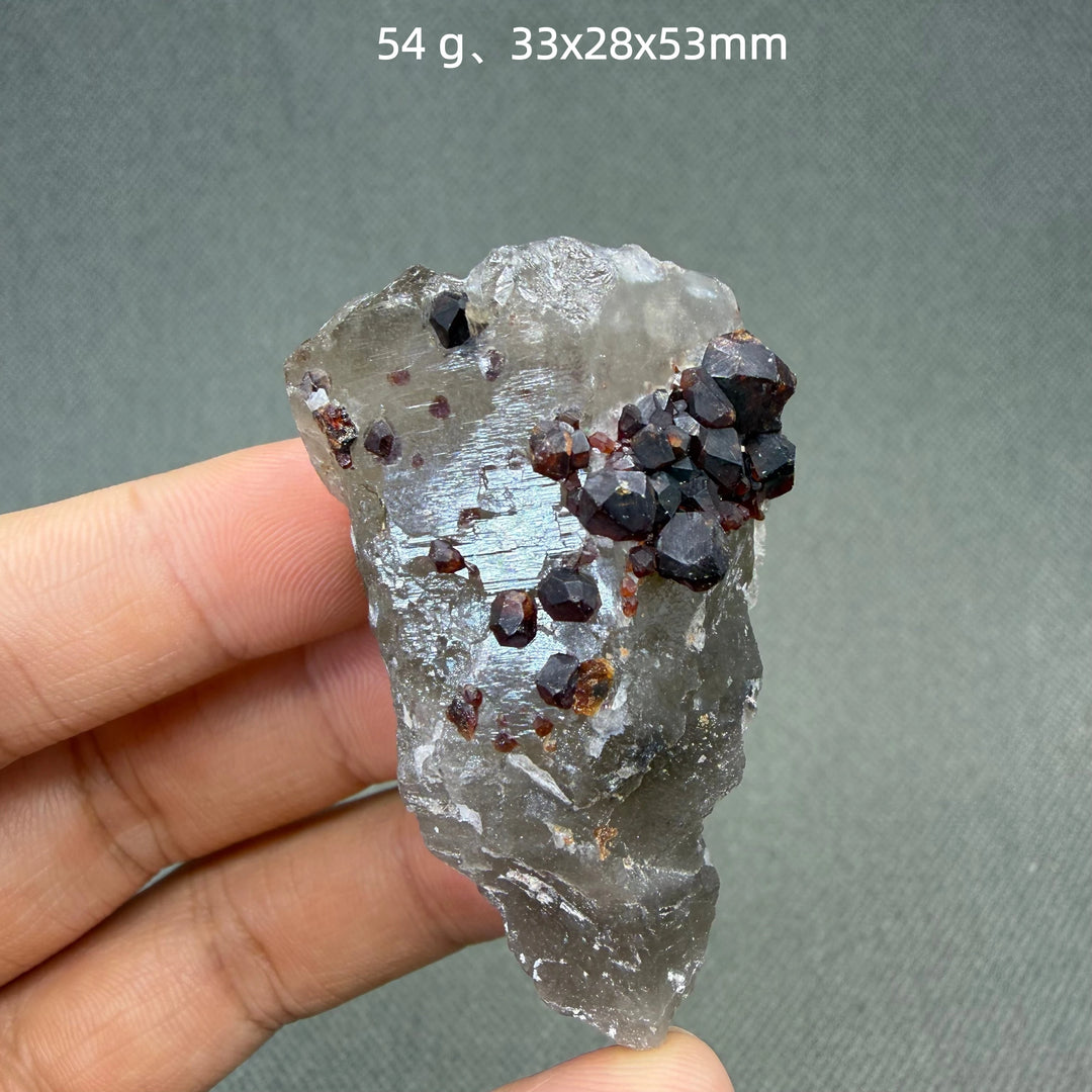 Garnet on Quartz Crystal Cluster