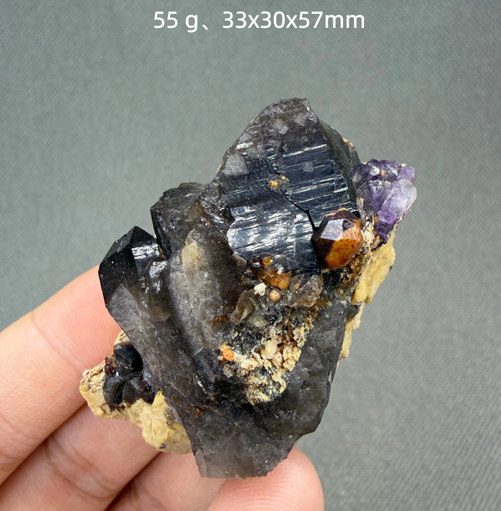 Garnet on Quartz Crystal Cluster