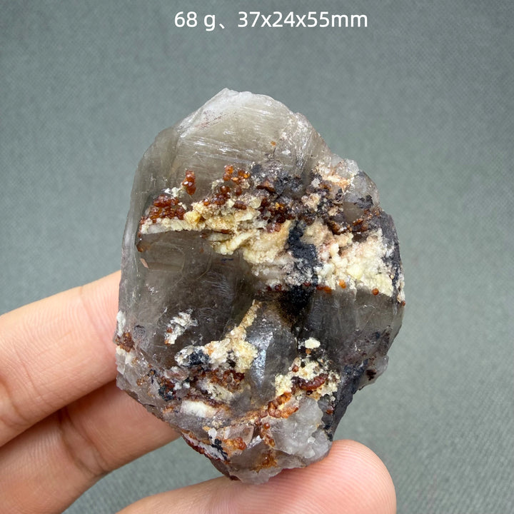 Garnet on Quartz Crystal Cluster