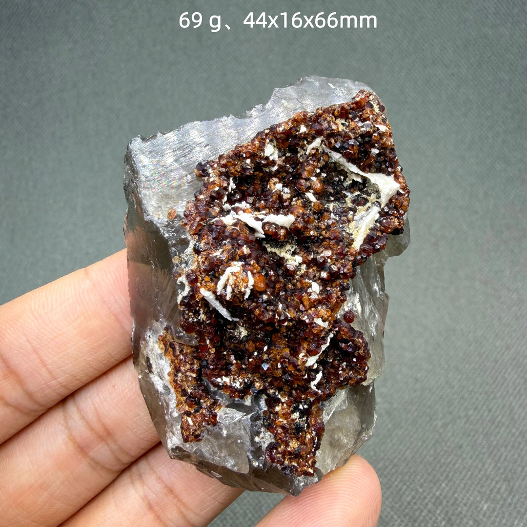 Garnet on Quartz Crystal Cluster