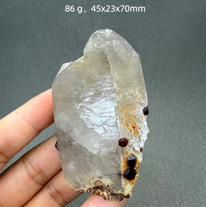 Garnet on Quartz Crystal Cluster