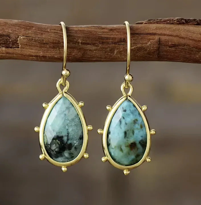 Gemstone Crystal Earrings in Mixed Healing Stone Styles