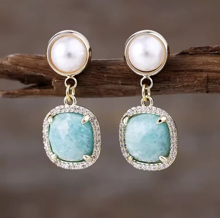 Gemstone Crystal Earrings in Mixed Healing Stone Styles