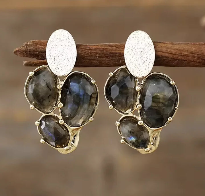Gemstone Crystal Earrings in Mixed Healing Stone Styles