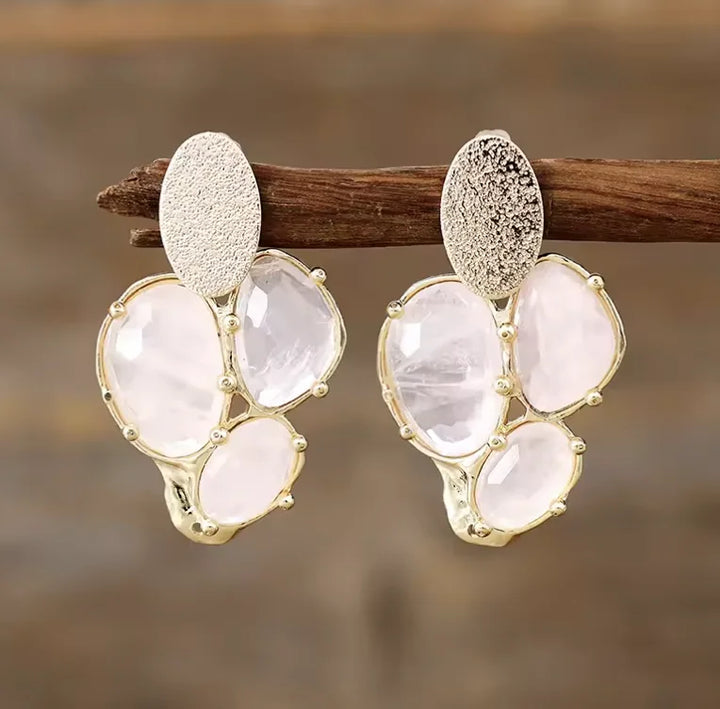 Gemstone Crystal Earrings in Mixed Healing Stone Styles