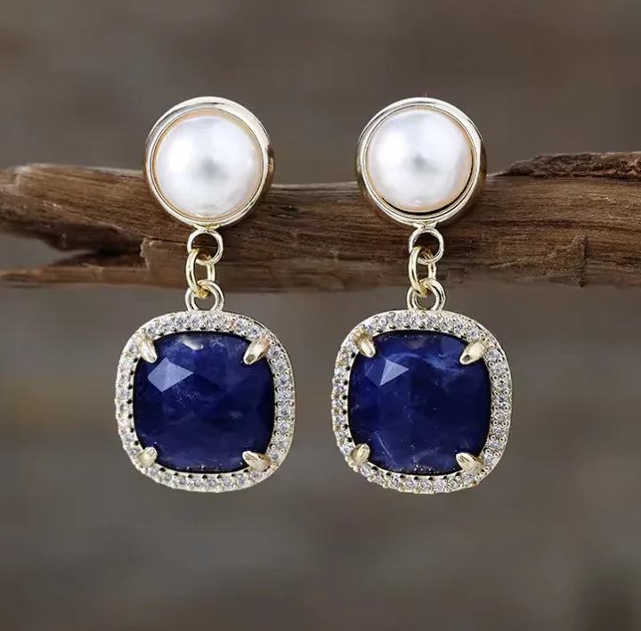 Gemstone Crystal Earrings in Mixed Healing Stone Styles