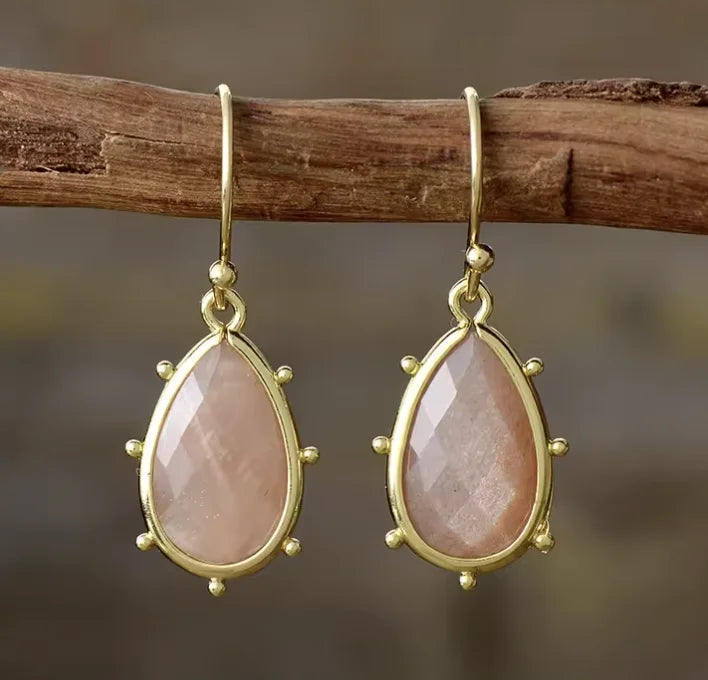 Gemstone Crystal Earrings in Mixed Healing Stone Styles