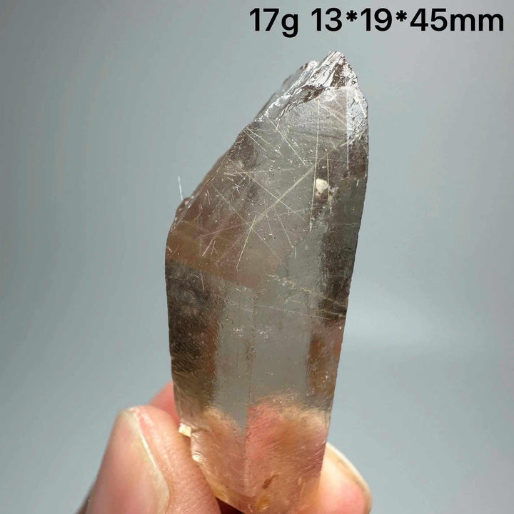 Gold rutilated quartz and specular hematite crystal specimen with golden needles, 17g, for Solar Plexus and Root chakras.