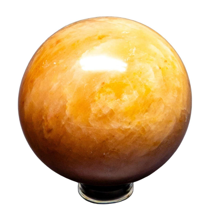Golden Aventurine Sphere 50mm, a polished, warm orange crystal radiating confidence and prosperity.