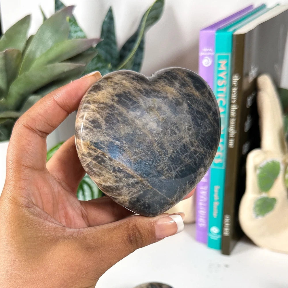 Gray Moonstone Heart