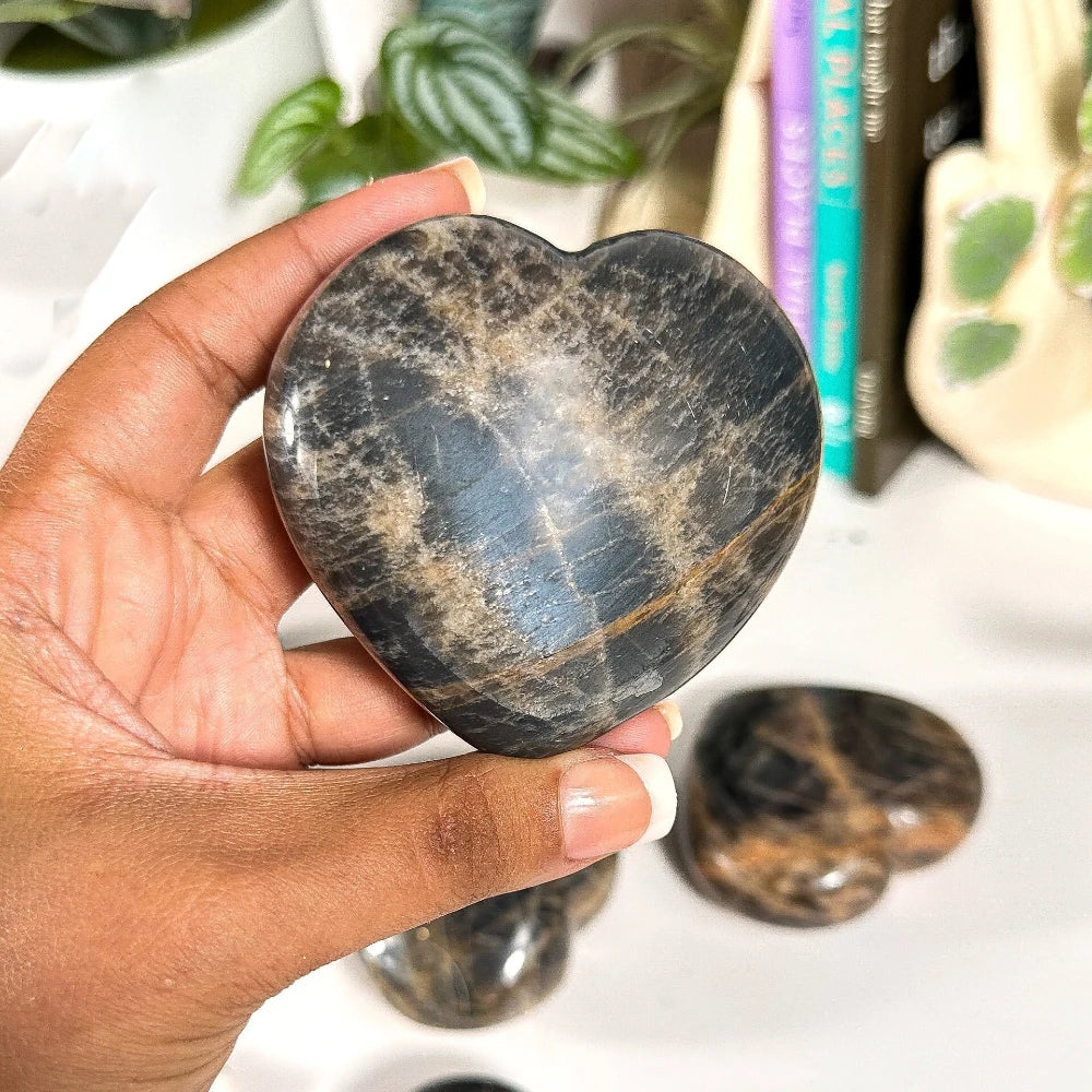Gray Moonstone Heart