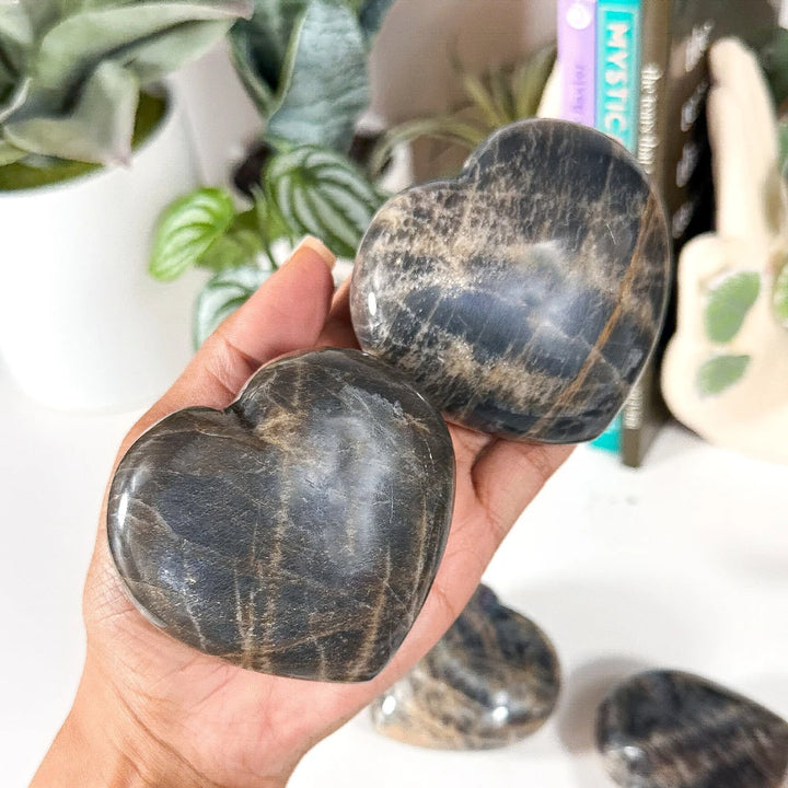 Gray Moonstone Heart