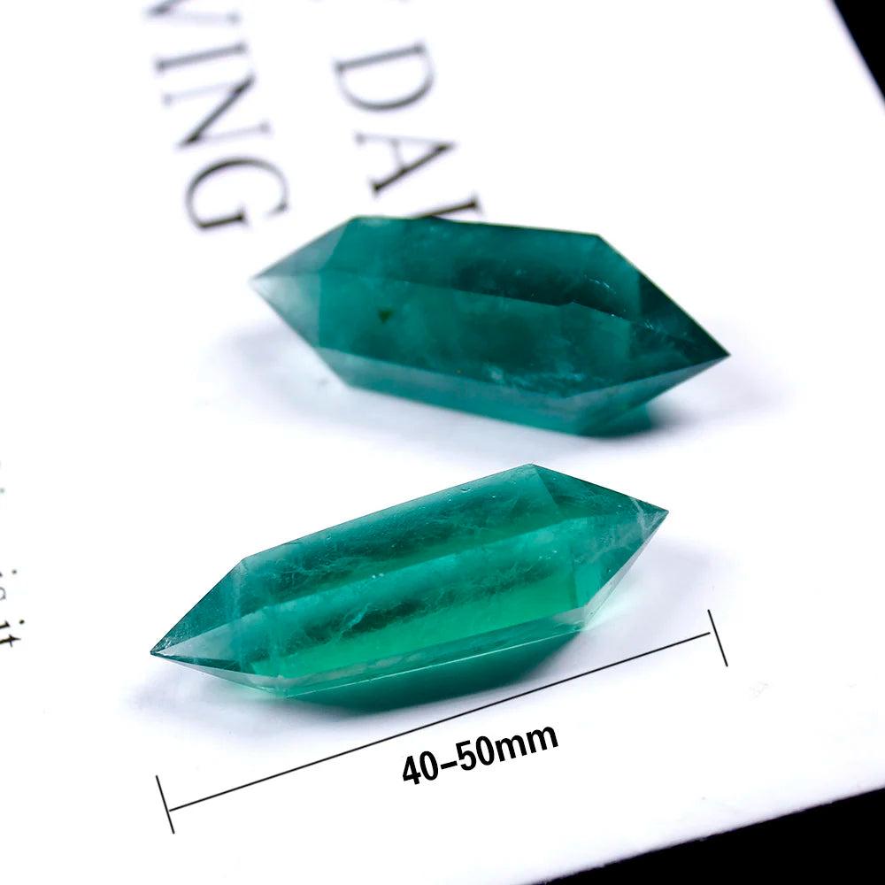 Green Fluorite Crystal Double Terminated Point, 40-50mm, for mental clarity, focus, and peace.