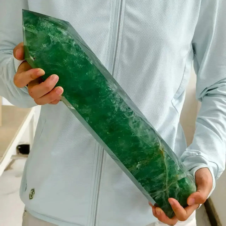 Green Fluorite Obelisk Crystal Tower-Towers-Ali-Green Fluorite-400-500g-Crystal Destiny