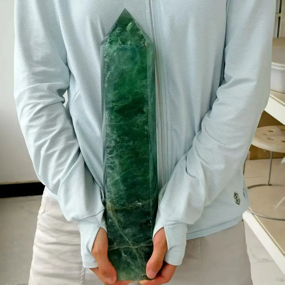 Green Fluorite Obelisk Crystal Tower-Towers-Ali-Green Fluorite-400-500g-Crystal Destiny
