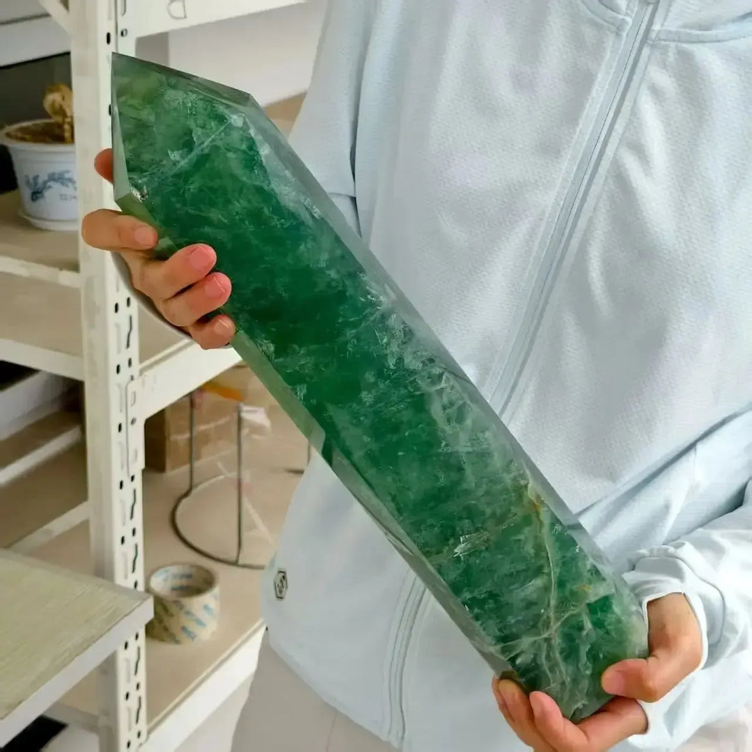 Green Fluorite Obelisk Crystal Tower-Towers-Ali-Green Fluorite-400-500g-Crystal Destiny
