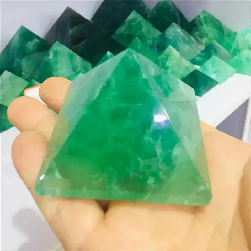 Green Fluorite Pyramids-Pyramids-Ali-Green Fluorite-40mm-Crystal Destiny