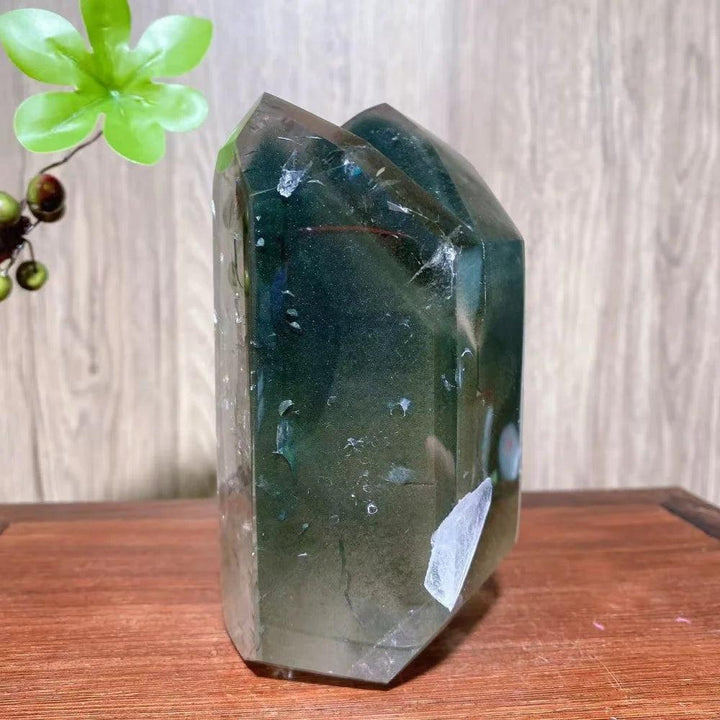 Green Phantom Quartz Crystal Double Terminated Tower, a collector's piece for growth and transformation.