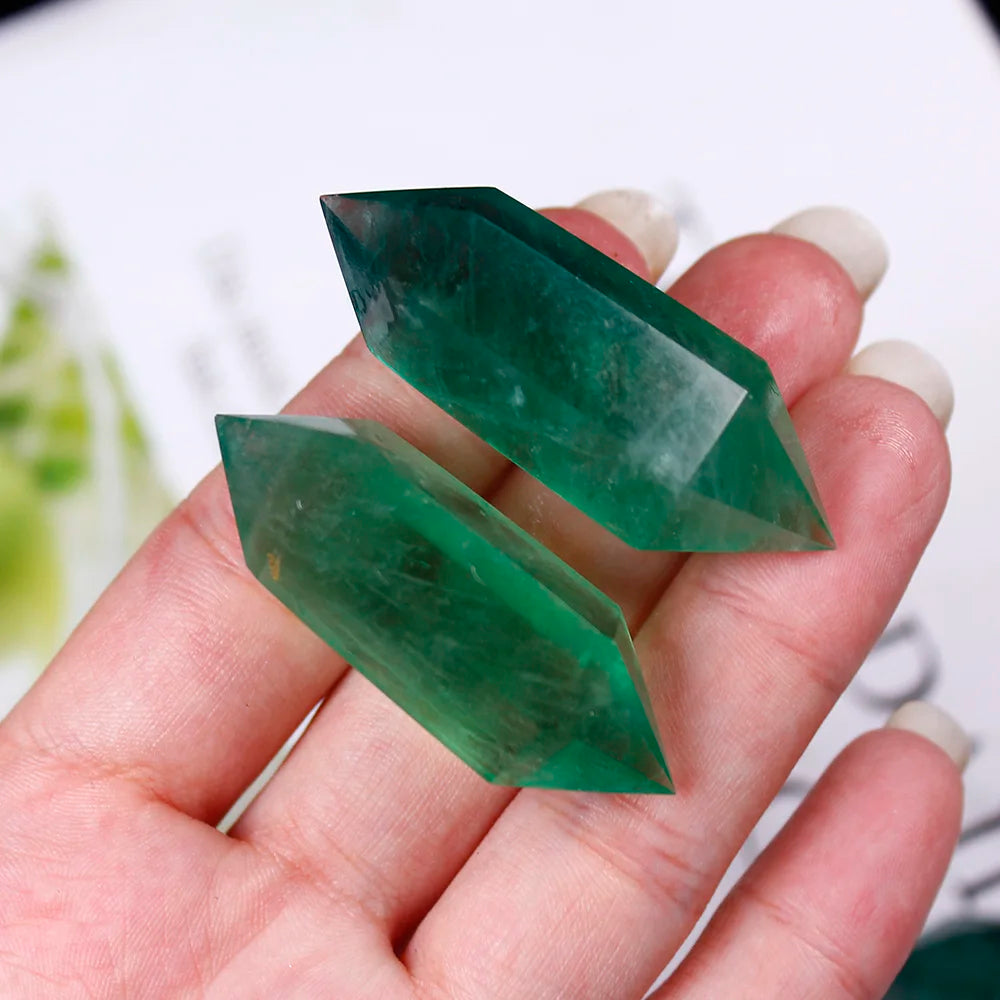 Green Fluorite Crystal Double Terminated Point