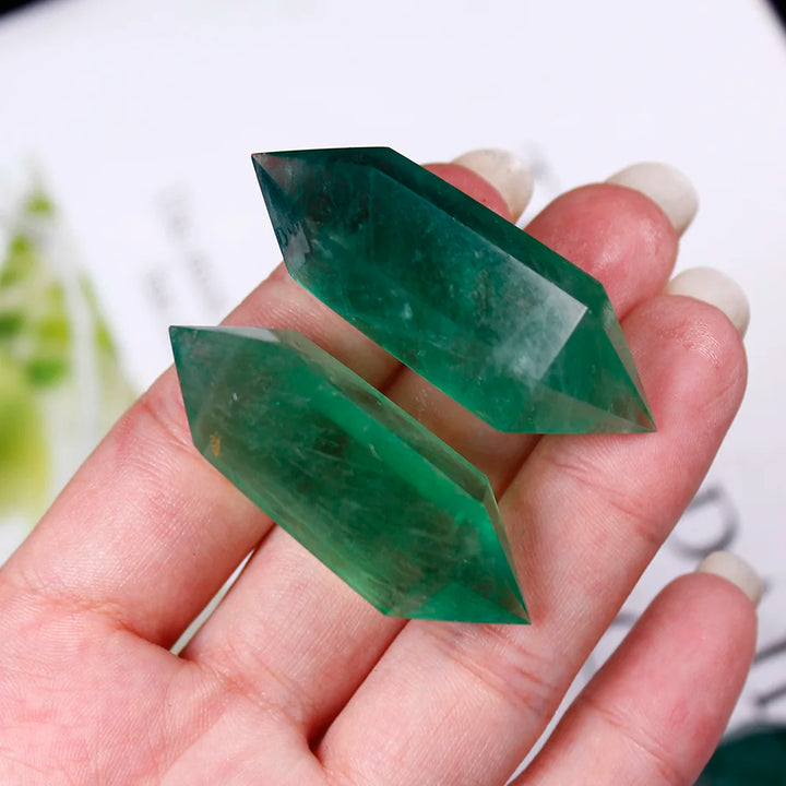 Green Fluorite Crystal Double Terminated Point