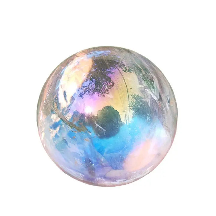 Electroplated Aura Clear Quartz Crystal Ball Sphere