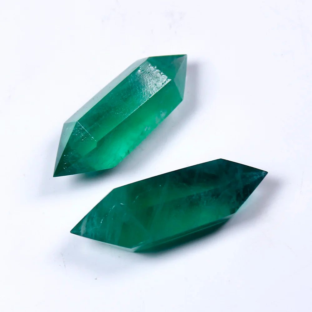 Green Fluorite Crystal Double Terminated Point