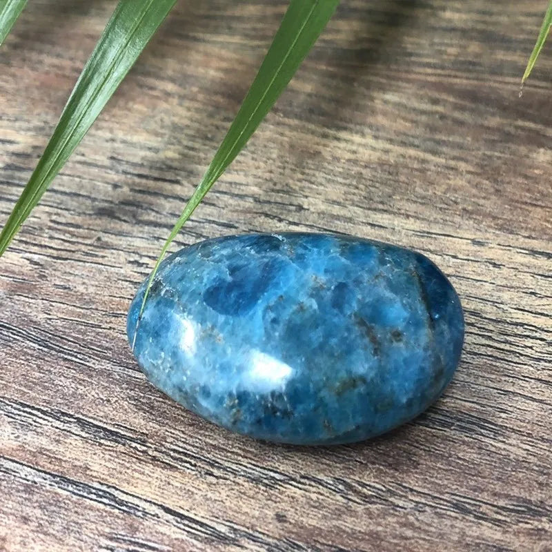 Blue Apatite Crystal Palm Stone