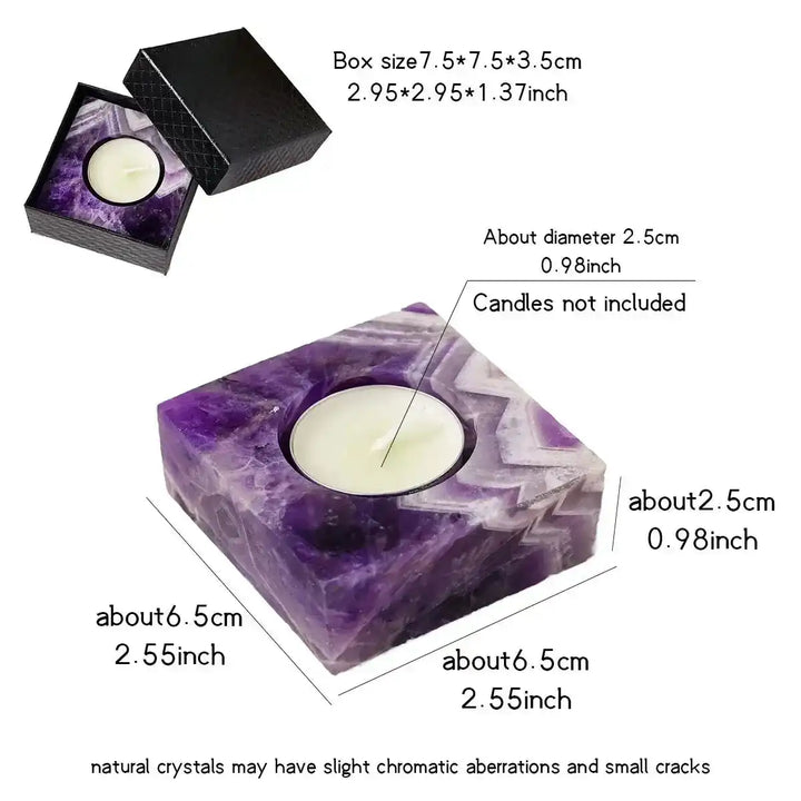 Handcrafted Crystal Tealight Candle Holder-Decorations-Ali-Clear Quartz-65mm x 25mm-Crystal Destiny