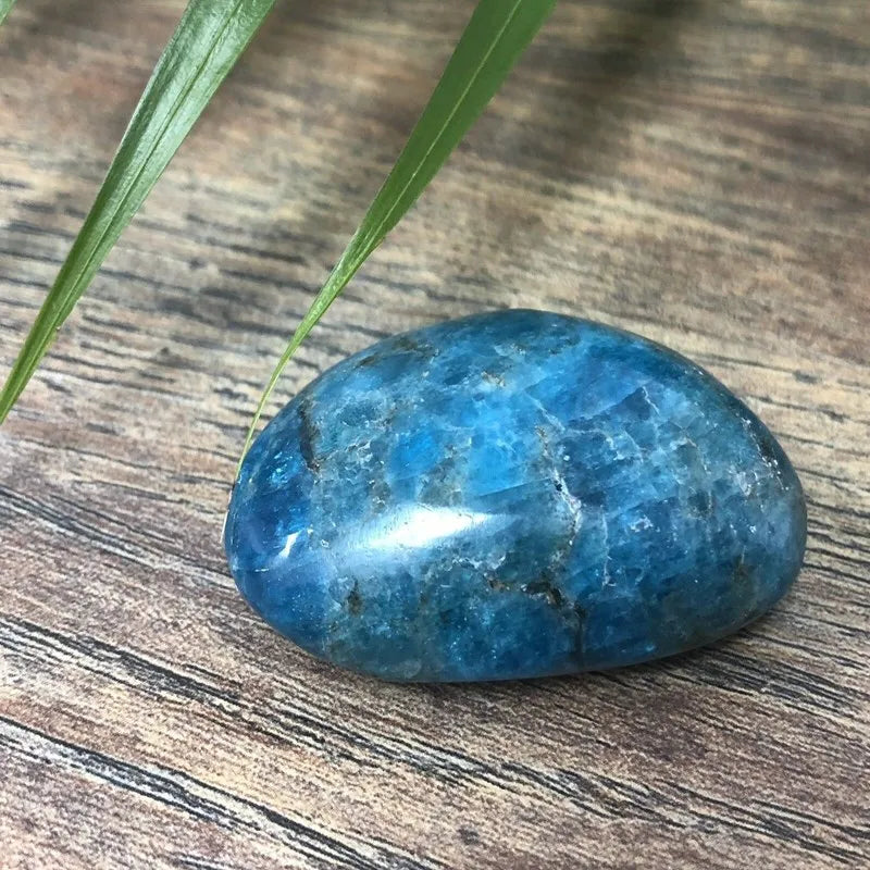 Blue Apatite Crystal Palm Stone