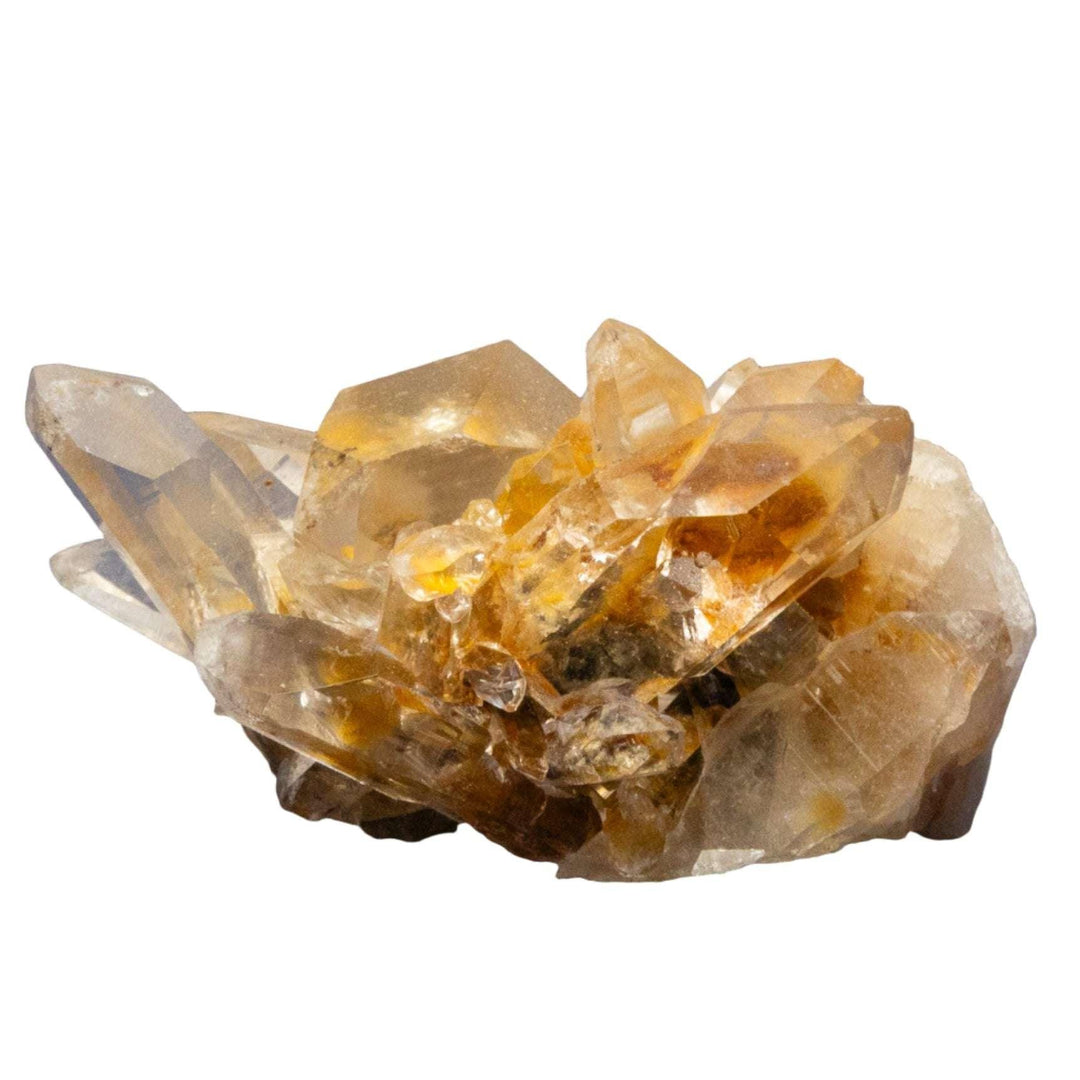Dynamic Hematoid Quartz Point Cluster with multiple red-brown, grounding, and amplifying terminations.