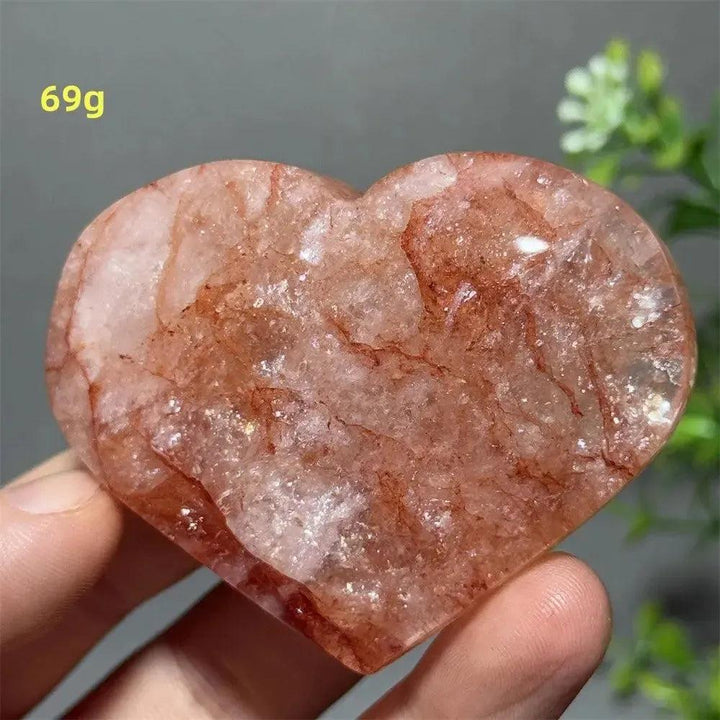 Hematoid Quartz Crystal Heart