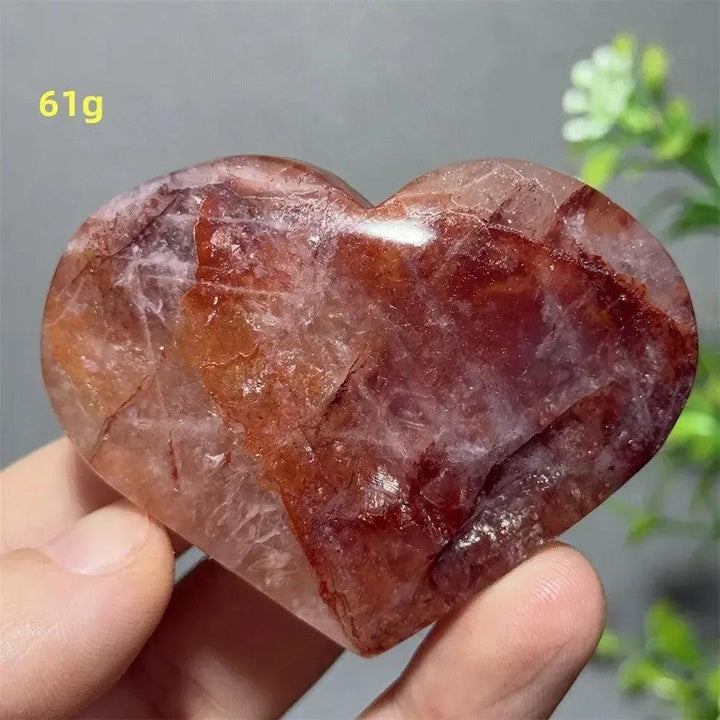 Hematoid Quartz Crystal Heart